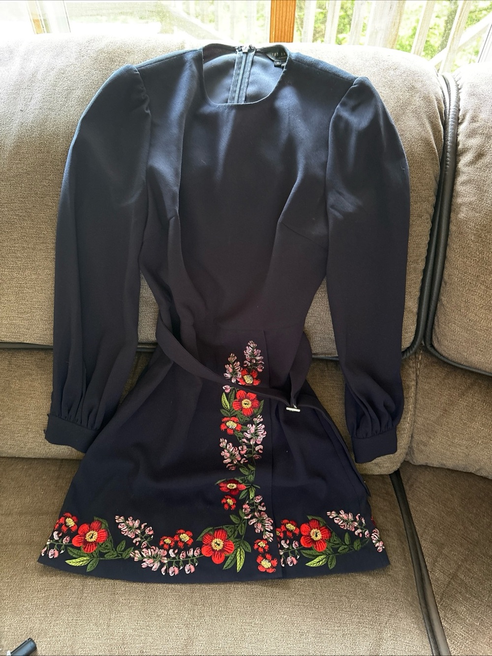 Ted Baker Women's Siliia Kirstenboch Embroidered Dress Size 0 Nwot Navy